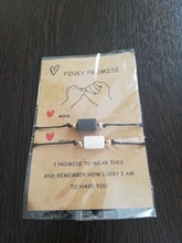 Charmsmic-Pulseras de la amistad de Color plata Vintage para amantes, brazaletes hechos A mano con tarjeta de deseos, venta al por mayor