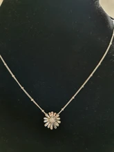 Collar geométrico de arcoíris de Margarita plateada de ley 100%, colgante de flores de arcoíris de amor, amuleto de moda, joyería DIY, 925