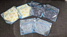 3 unids/set puro algodón reutilizables pañales 6 capa impermeable pañal de tela para bebé niños bebé algodón pantalones ropa interior,