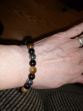 De moda 10mm brazaletes ojo de tigre de los hombres hematita Pulsera Energy Balance obsidiana joyas para cuidado de la salud para el regalo de las mujeres Pulsera Hombre