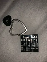 LLavero de calendario personalizado, foto personalizada, fecha de aniversario resaltada con corazón, grabado de fecha especial, regalo