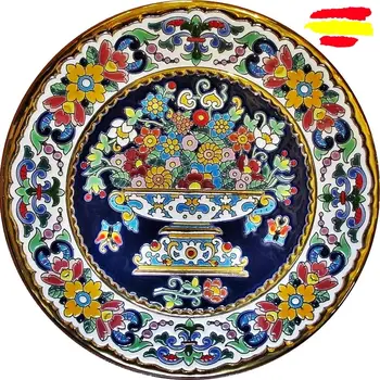 Ceramics plate-32 cm/12,6 inch Diameter-ceramics Spanish-enameled up handmade-done in Spain -Gold 24 k-ARTECER
Ceramics plate-32 cm/12,6 inch Diameter-ceramics Spanish-enameled up handmade-done in Spain -Gold 24 k-ARTECER