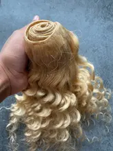 Vanlov 613 mechones con cierre brasileño de la onda profunda 3 mechones con cierre Rubio Remy extensiones de cabello humano mechones con cierre