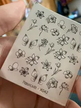 Calcomanías de agua con hojas y flores, calcomanías de transferencia facial en línea abstracta, adhesivos para uñas, decoración de la serie de verano y primavera, 1 hoja