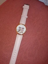 Zegarki-reloj de cuarzo con dibujos animados para mujer, nuevo accesorio de pulsera de cuero rosa con ratón