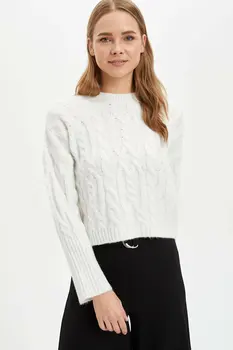 DeFacto Woman Winter White Knitted Pullovers Women Casual Warm Pullovers Female O-neck Tops Pullover-L9455AZ19WN 
DeFacto Woman Winter White Knitted Pullovers Women Casual Warm Pullovers Female O-neck Tops Pullover-L9455AZ19WN