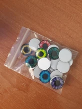 24 unids/lote 14mm Blyth muñeca ojos de Chips de vidrio delgado pupila ojo DIY accesorios BT109