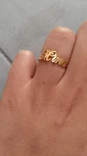 Anillo de nombre oro personalizado, anillos de acero inoxidable para mujer, anillo de letras iniciales personalizado