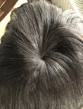 Peluca de cabello humano 100% para hombre, Moda natural de pelo corto, no Remy, peluquín negro Natural realista