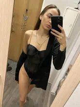 Criptográfico de malla negro Bodi transparente de cadena de Metal sin respaldo tirantes body Sexy Bodycon mono del Club de la moda de fiesta