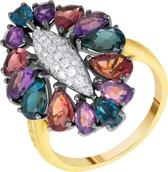 Jay VI ring with a scatter of colored and precious stones made of yellow gold
Jay VI ring with a scatter of colored and precious stones made of yellow gold