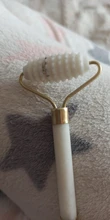 Rodillo de Jade blanco para masaje Facial, rodillo de Jade blanco para estiramiento Facial, herramientas de masaje Facial para mentón, cuello, cuidado de la piel
