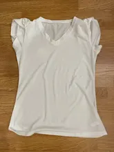 Camiseta de moda para mujer, blusa elegante de Color sólido, camisetas informales con cuello en V de manga corta para mujer 2021