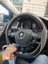 D forma O forma protector para volante de coche antideslizante de cuero de la PU para el POLO GOLF 7 Scirocco Suzuki Swift Nissan Rogue de alta calidad