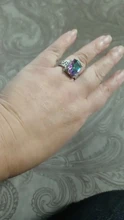 FDLK-Anillo de aleación de Estilo Vintage para mujer, sortija de compromiso de Color arcoíris místico, corte ovalado, regalo de cumpleaños, anillo de compromiso de boda