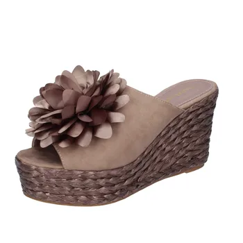 SARA LOPEZ sandals woman synthetic suede beige 
SARA LOPEZ sandals woman synthetic suede beige