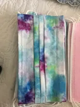 Mascarilla desechable de seguridad para adultos, tapabocas Personal transpirable de 3 capas con estampado de tinte anudado, máscara de navidad para adultos, 10 Uds.