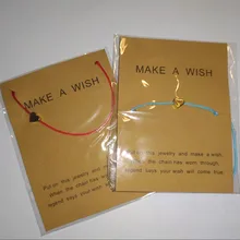 Make a Wish Crown-pulsera de tarjeta de papel tejida con corazón cruzado de cinco estrellas, pulseras de hilo rojo de la suerte ajustables, joyería para mujer