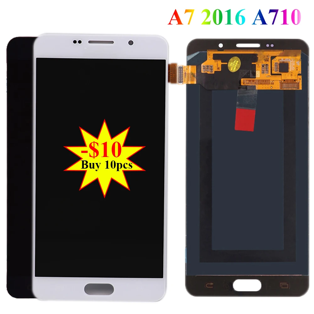 5.5" AMOLED OLED LCD For Samsung Galaxy A710 A7 2016 SM-A710F A710M A7100 Display touch screen Pantalla digitizer assembly Parts
5.5" AMOLED OLED LCD For Samsung Galaxy A710 A7 2016 SM-A710F A710M A7100 Display touch screen Pantalla digitizer assembly Parts