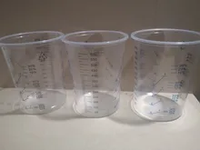 Taza de mezcla de pintura plástica de 10 Uds. Recipiente de mezclas de pintura de 600ml taza de calibración para mezclar con precisión pintura y líquido de alta calidad