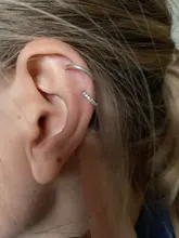 Pendientes de plata de ley 2020 para mujer, aretes de cristal ostentoso, pendiente de aro de cartílago, hebilla para Piercing para el hueso del oído, 925