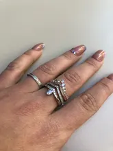 Anillos de corona de princesa para mujer, joyería de boda declaración de temperamento de circonia cúbica transparente clásica