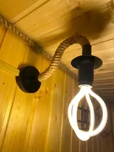Bedside Lamp Loft Hemp-Rope Industrial-Sconce Wood Corridor Vintage Outdoor 220V 110V