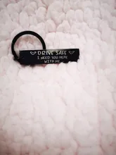 LLavero de seguridad de acero inoxidable para coche, accesorio para llaves, bonito y divertido, para pareja, novio y novia, color negro