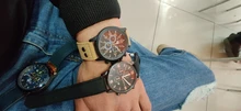 Reloj analógico de cuarzo con fecha de Cuero militar para hombre, pulsera de reloj resistente al agua masculino, regalos decoración fiesta