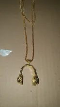 Collar de música de DJ con auriculares colgantes para hombre y mujer, cadena larga, joyería de Hip Hop, Rock, S110