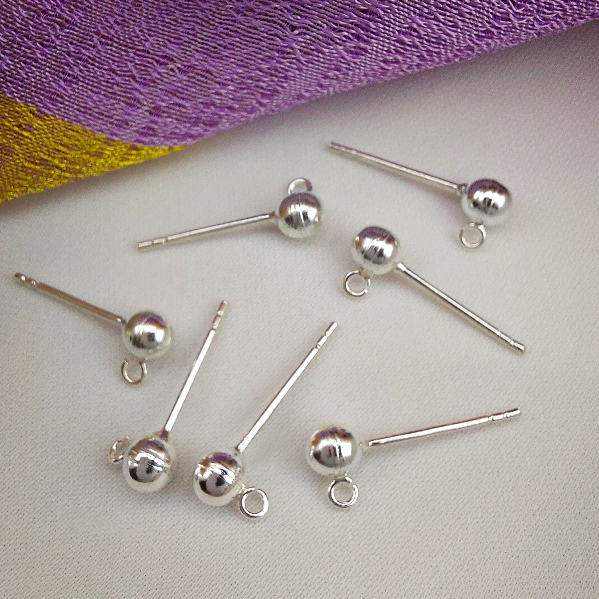 2 Pieces Sterling Silver Earring with Posts Ball Back 3mm 4mm 5mm 6mm, 925 Silver Ball and Semi Ball Pad Earring Posts
2 Pieces Sterling Silver Earring with Posts Ball Back 3mm 4mm 5mm 6mm, 925 Silver Ball and Semi Ball Pad Earring Posts