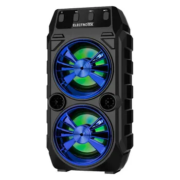 Portable bluetooth speaker with microphone for karaoke, radio, 5W, USB input, micro sd with 10m range. ELECTROTEK
Portable bluetooth speaker with microphone for karaoke, radio, 5W, USB input, micro sd with 10m range. ELECTROTEK