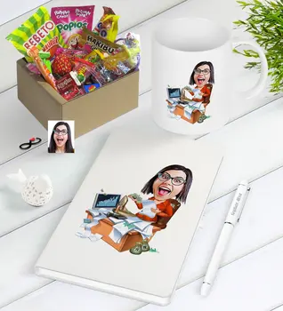 Personalized Women 'S Banker Caricature Of Nostalgic Lezzetler Notebook Pen Mug Gift Seti-1
Personalized Women 'S Banker Caricature Of Nostalgic Lezzetler Notebook Pen Mug Gift Seti-1