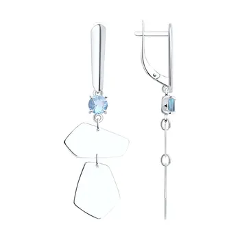 Sokolov silver drop earrings with stones with Topaz, fashion jewelry, 925, women's male, long earrings
Sokolov silver drop earrings with stones with Topaz, fashion jewelry, 925, women's male, long earrings