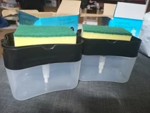 Soap-Pump-Dispenser Container Soap-Organizer Sponge-Holder Kitchen-Cleaner with Manual-Press
