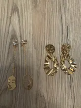 JIOFREE-pendientes de clip de Metal Estilo Vintage PUNK para mujer, aretes, Clips, Color dorado geométrico