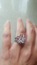 Nuevo romántico flor de cerezo circón anillos de dama de moda elegante Sakura princesa anillos de boda de joyería de la novia