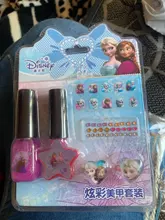Disney-Conjuntos de adhesivos para uñas lavables para niñas, conjuntos de adhesivos para uñas, juguetes para juego de imitación, maquillaje, juguete para regalo