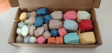 Bloques de construcción Jenga de piedra de color madera para niños, juguete educativo creativo de estilo nórdico, juego de apilamiento, de madera de arco iris