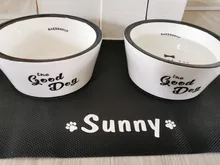 Tazón de perro personalizado, esterilla impermeable, alimentador de agua, esterillas con estampado de nombre gratis, fácil de limpiar, cuencos para botellas de beber para perros y gatos