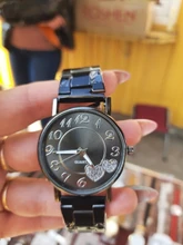 Relojes de pulsera de cuarzo para mujer, con estampado de corazón, de acero inoxidable, de malla correa de reloj, regalo creativo salvaje