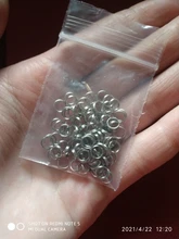 LLavero de anilla pequeño de doble círculo de acero inoxidable, piezas de llavero pequeño de cáñamo, 100 Uds.