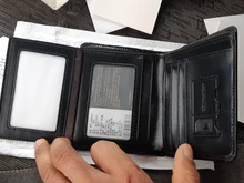 ManBang-cartera de estilo clásico para hombre, billetera de cuero genuino, monedero corto, tarjetero, a la moda, de alta calidad