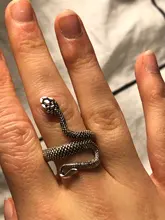 1 pieza nuevo europeo Retro Punk muy grandes espíritu anillo de serpiente de la personalidad de la moda estereoscópico anillo ajustable con apertura de la joyería