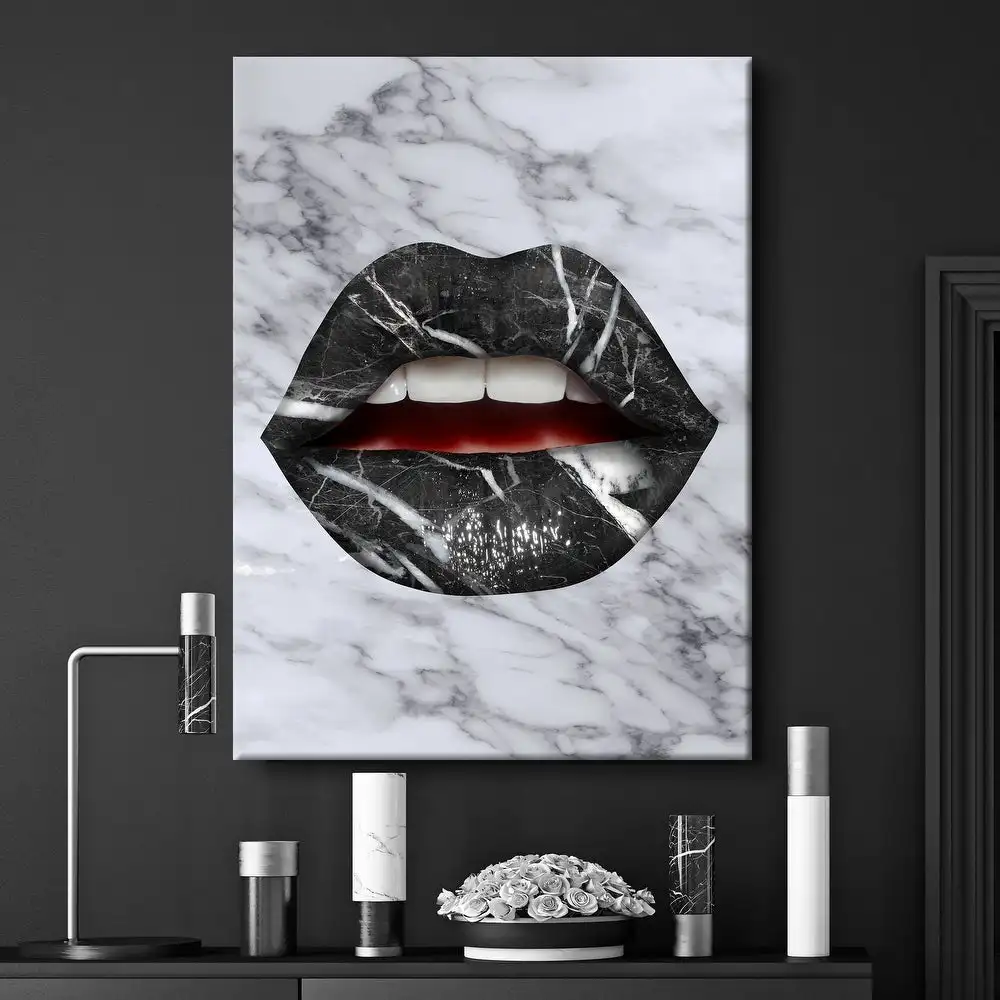Marble Lips Canvas Painting Surrealism Abstract Art Wall Pictures Print For Living Room 
Marble Lips Canvas Painting Surrealism Abstract Art Wall Pictures Print For Living Room