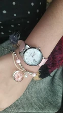 Reloj de pulsera de cuarzo con diseño de gato negro para niños y estudiantes, cronógrafo de cuero, color rosa, regalo para niñas
