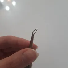 Pinzas de acero inoxidable para extensión de pestañas, juego de pinzas de alta precisión, color dorado y azul