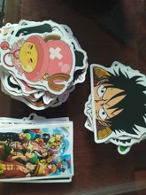 Pegatinas de ONE PIECE de Anime, 50 Uds., Luffy Zoro, pegatina de Ace, calcomanías impermeables, pegatina para patineta para maleta para portátil, guitarra, nevera