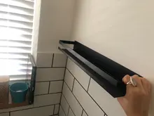 Hradware-estantes de esquina modernos para baño, estante de pared para ducha, champú, almacenamiento, 20-50cm, negro mate