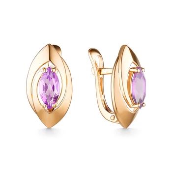 Gold earrings with amethyst sunlight sample 585
Gold earrings with amethyst sunlight sample 585